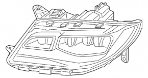 Фара передняя правая в сборе Lincoln MKZ 17-20 level 7, LED, тип 1