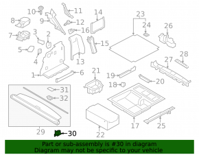 Замок шторки багажника левый BMW X3 F25 11-17