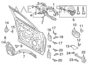 Ручка внутренняя двери передней правой Mazda CX-9 16-23 хром