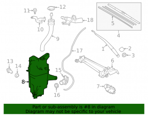Бачок омывателя Toyota Rav4 13-18 с горловиной, датчиком и крышкой
