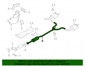 Выпускная трасса средняя часть Nissan Altima 19-25 2.5 fwd