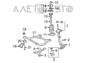 Лопух переднего подрамника задний правый Toyota Sienna 11-14 FWD