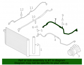 Трубка кондиционера компрессор-печка первая BMW 5 F10 12-16 2.0T