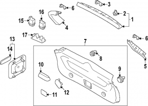 Обшивка двери багажника нижняя Subaru Forester 25-26