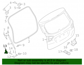 Отбойник двери багажника левый Ford C-max MK2 13-18 на кузове