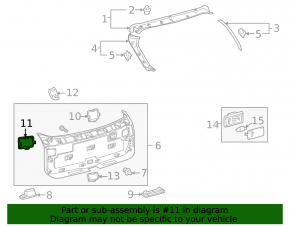 Заглушка двери багажника левая Lexus RX350 RX450h 10-12 серая