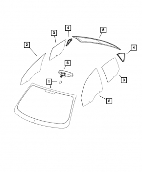 Скло заднє Dodge Dart 13-16
