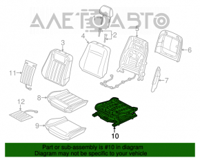 Пассажирское сидение Dodge Charger 11-12 без airbag, механич, ткань черн