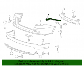 Крепление заднего бампера правое Honda Crosstour 10-15 2013-15