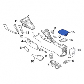 Подлокотник Ford Focus mk3 15-18 рест, кожа, черный