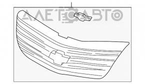 Решетка радиатора grill Chevrolet Impala 01-04 с эмблемой, потерта эмблема