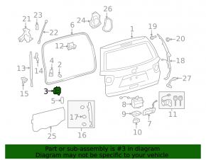 Отбойник двери багажника левый Toyota Sequoia 08-16