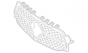 Решітка радіатора grill Mercedes A-class V177 19-22 з сітками, AMG pkg