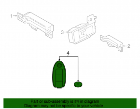 Ключ smart key Nissan Rogue 14-17 4 кнопки