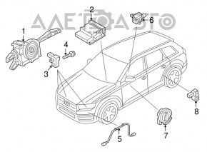 Проводка датчика подушки безопасности передняя Audi Q7 16-19 на телевизоре