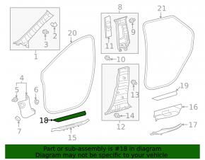 Накладка порога зовнішня передня ліва Lexus RX350L RX450hL 18-22 чорна
