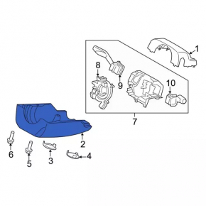 Обрамление рулевой колонки Ford Fusion mk5 17-20 черное, 2 части