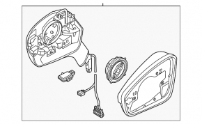 Зеркало боковое левое в сборе Volkswagen ID.4 21-22 поворотник, подогрев, подсветка, BSM