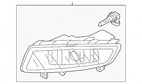 Противотуманная фара птф левая VW Passat b7 12-15 USA
