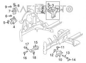 Подушка двигателя задняя Hyundai Veloster 12-17 1.6 АКПП