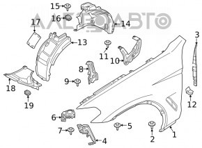 Крыло переднее левое BMW X3 G01 X4 G02 18-24 коричневый C07