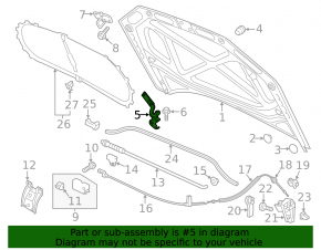 Петля капота правая VW Passat b7 12-15 USA