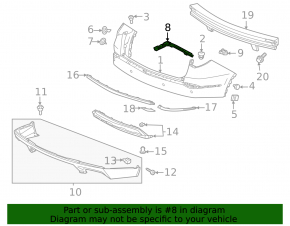 Крепление заднего бампера правое внешнее Acura MDX 22-26
