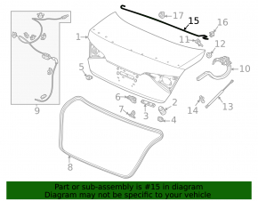 Торсион крышки багажника левый Honda Civic XI FE/FL 22-26 4d