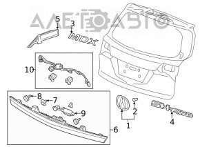 Молдинг двери багажника Acura MDX 14-20