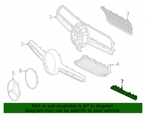 Молдинг решетки радиатора grill левый Mercedes W167 GLE 350 450 20-23 хром, AMG pkg