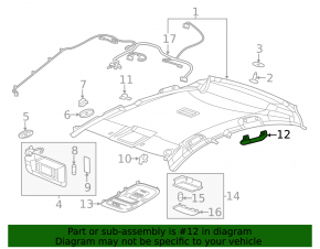 Ручка потолка задняя правая Buick Encore 17-22 серая