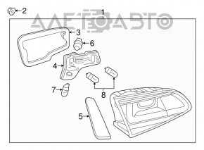 Фонарь внутренний крышка багажника левый VW Golf 15-17