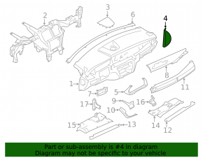 Накладка передней панели боковая правая BMW X5 F15 14-18 черная