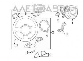 Кермо голе Audi A3 8V 15-20 шкіра, чорне, без пелюсток, без кнопок, подряпини