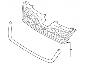 Решітка радіатора grill нижня Subaru Forester 14-16 SJ 2.5