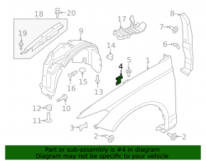 Кріплення крила ліве Ford Fusion mk5 13-20