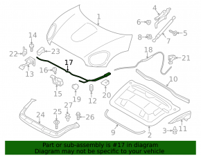 Трос открытия замка капота Mini Cooper Countryman R60 10-16
