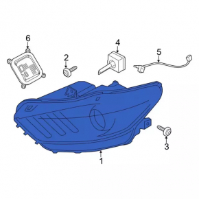 Фара передняя левая в сборе Ford Mustang mk6 18-23 LED