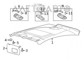 Обшивка потолка Ford Fiesta 11-17 без люка 5d