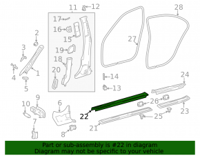 Накладка порога передняя правая Mercedes W211 бежевая