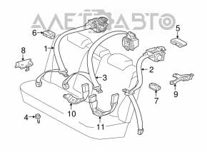 Ремень безопасности задний центральный беж Toyota Prius 20 04-09