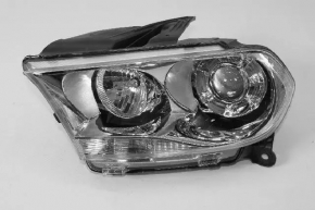 Фара передняя левая в сборе Dodge Durango 11-13 ксенон, светлая, трещина на стекле