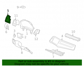 Накладка передней панели левая Honda HR-V 16-22 серая