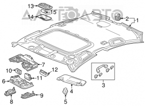 Ручка потолка передняя левая Acura ILX 13-18 серая