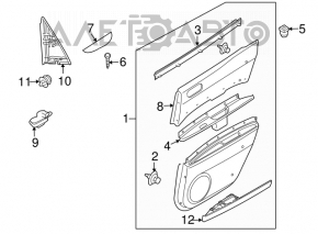 Обшивка двери карточка задняя левая Mazda CX-7 06-09 черная