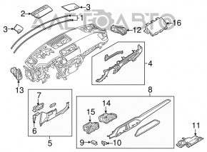 Накладка колени водителя Mazda CX-9 16-23 черн, царапины