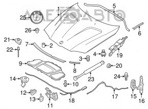 Уплотнитель решетки дворников правый BMW X3 F25 11-17