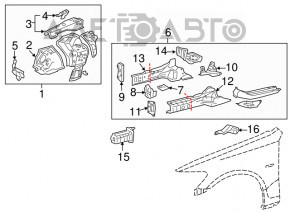 Клык усилителя переднего бампера левый Lexus GS300 GS350 GS430 GS450h 06-11