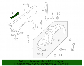 Кронштейн крыла передний правый верхний Subaru Impreza WRX GH 08-14
