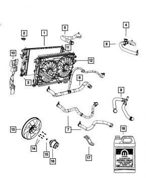 Дефлектор радиатора верхний Chrysler 200 11-14 2.4
